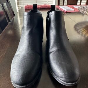 Black Leather Ankle Boots